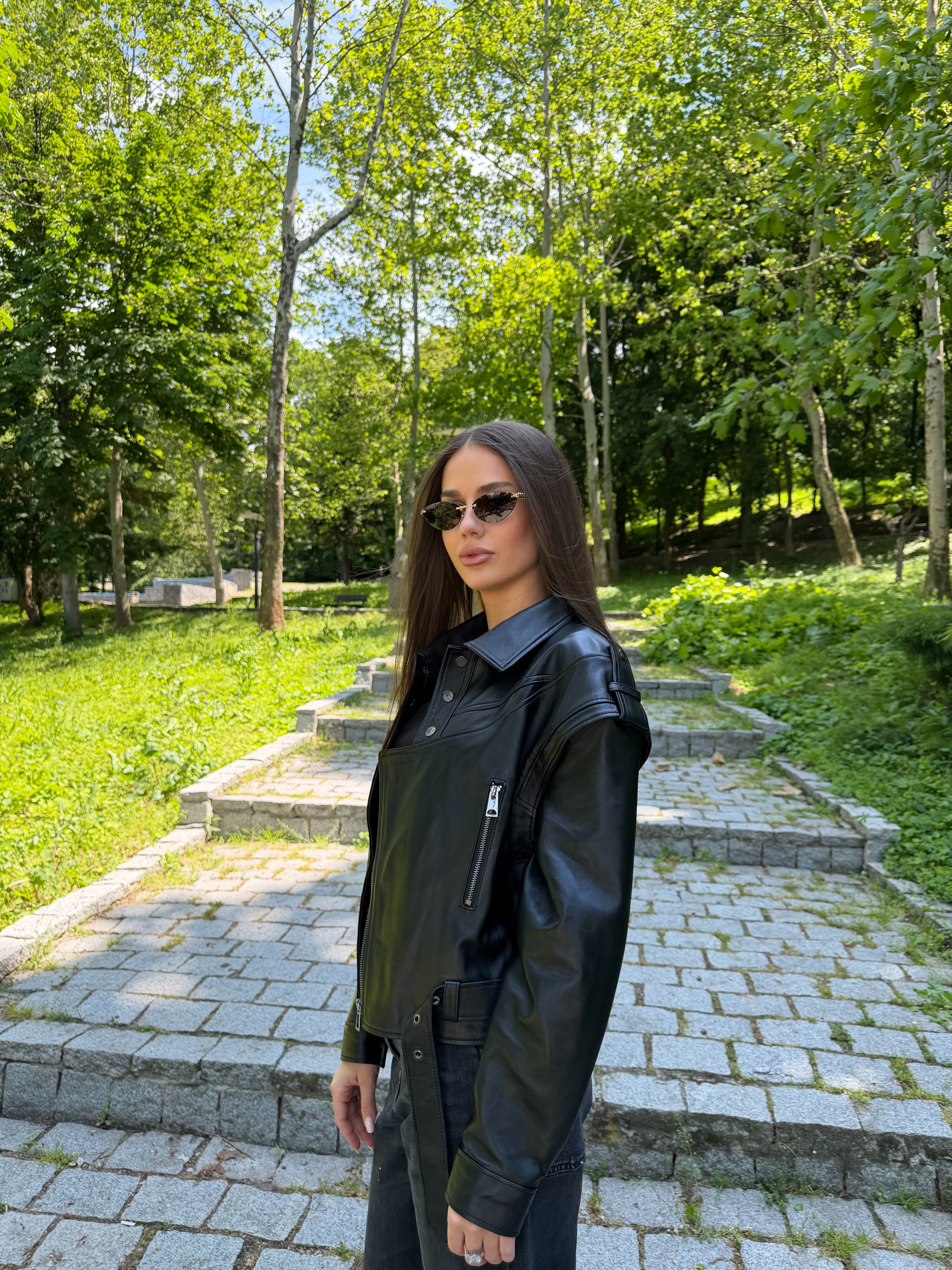 Geaca din Piele Naturala Oversized
