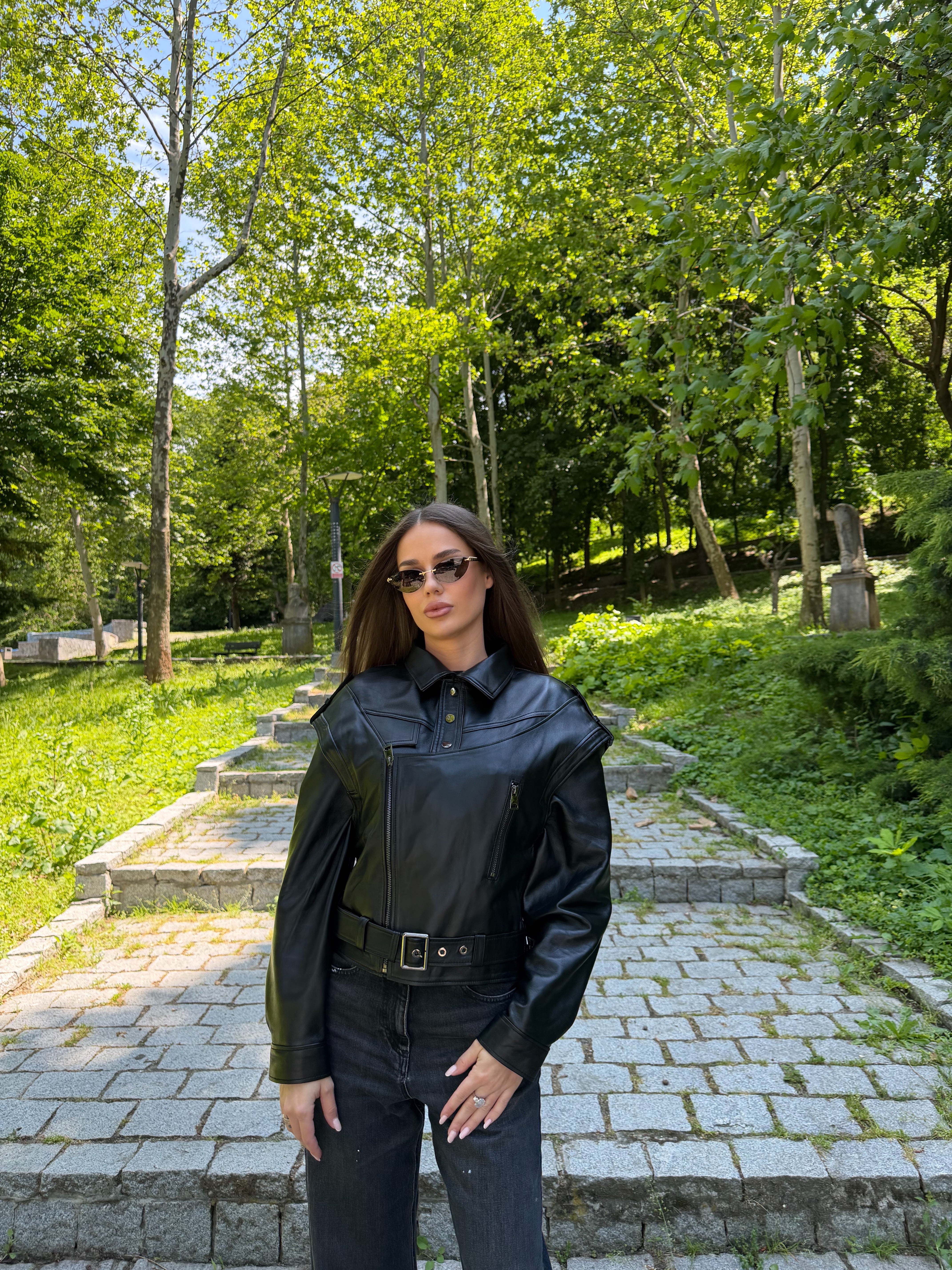 Geaca din Piele Naturala Oversized
