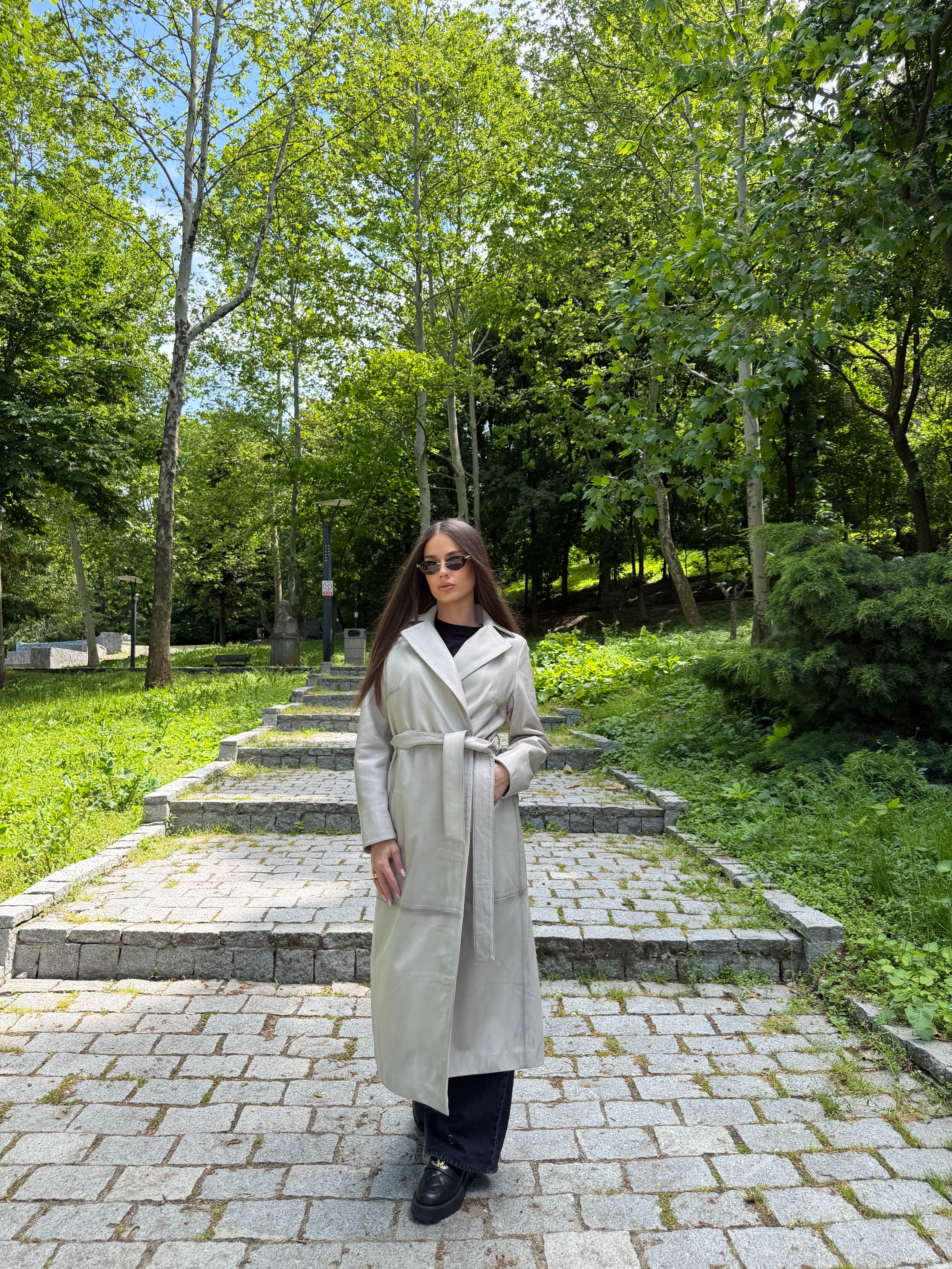 Trench de Piele Naturala