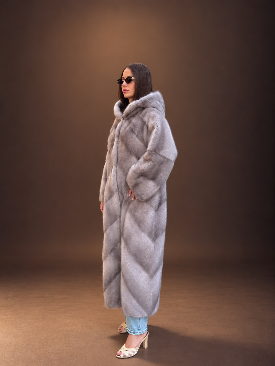Haina de Blana Naturala de Vizon Grey Saphire