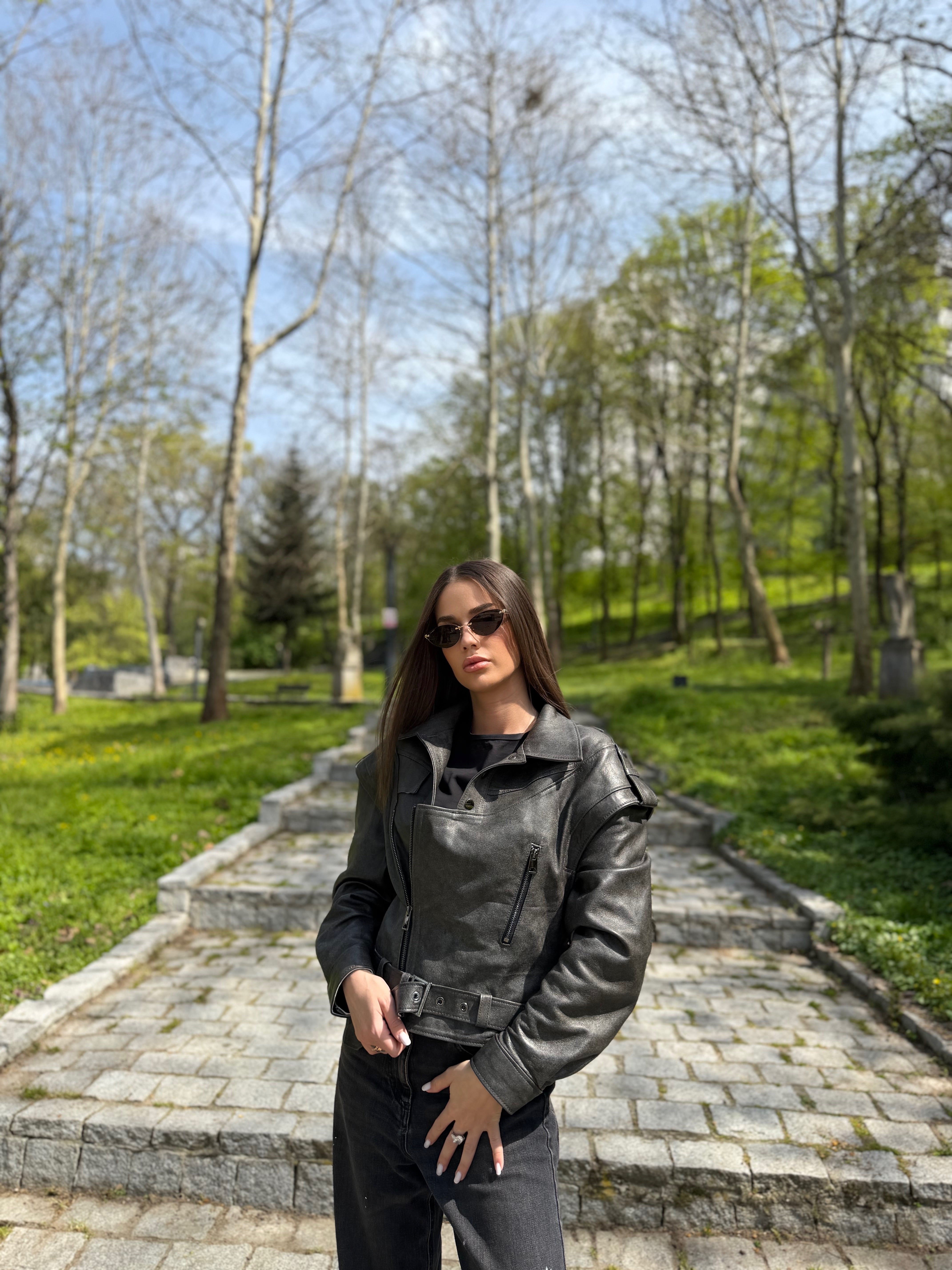 Geaca de Piele Naturala Oversized