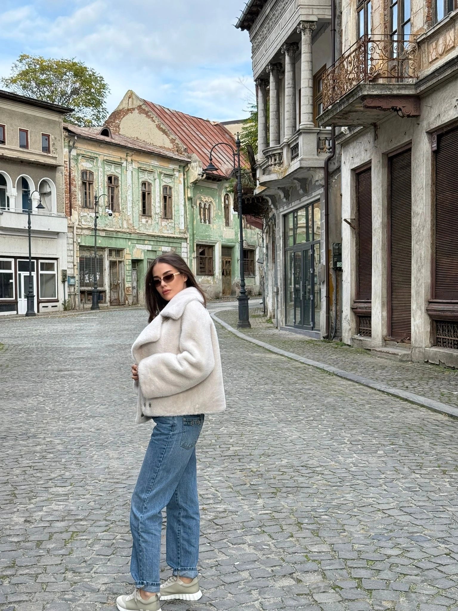 Haină din Alcantara Premium cu Vizon