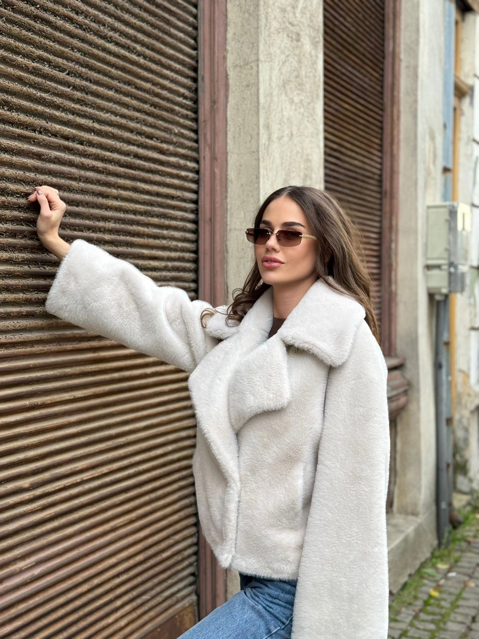 Haină din Alcantara Premium cu Vizon