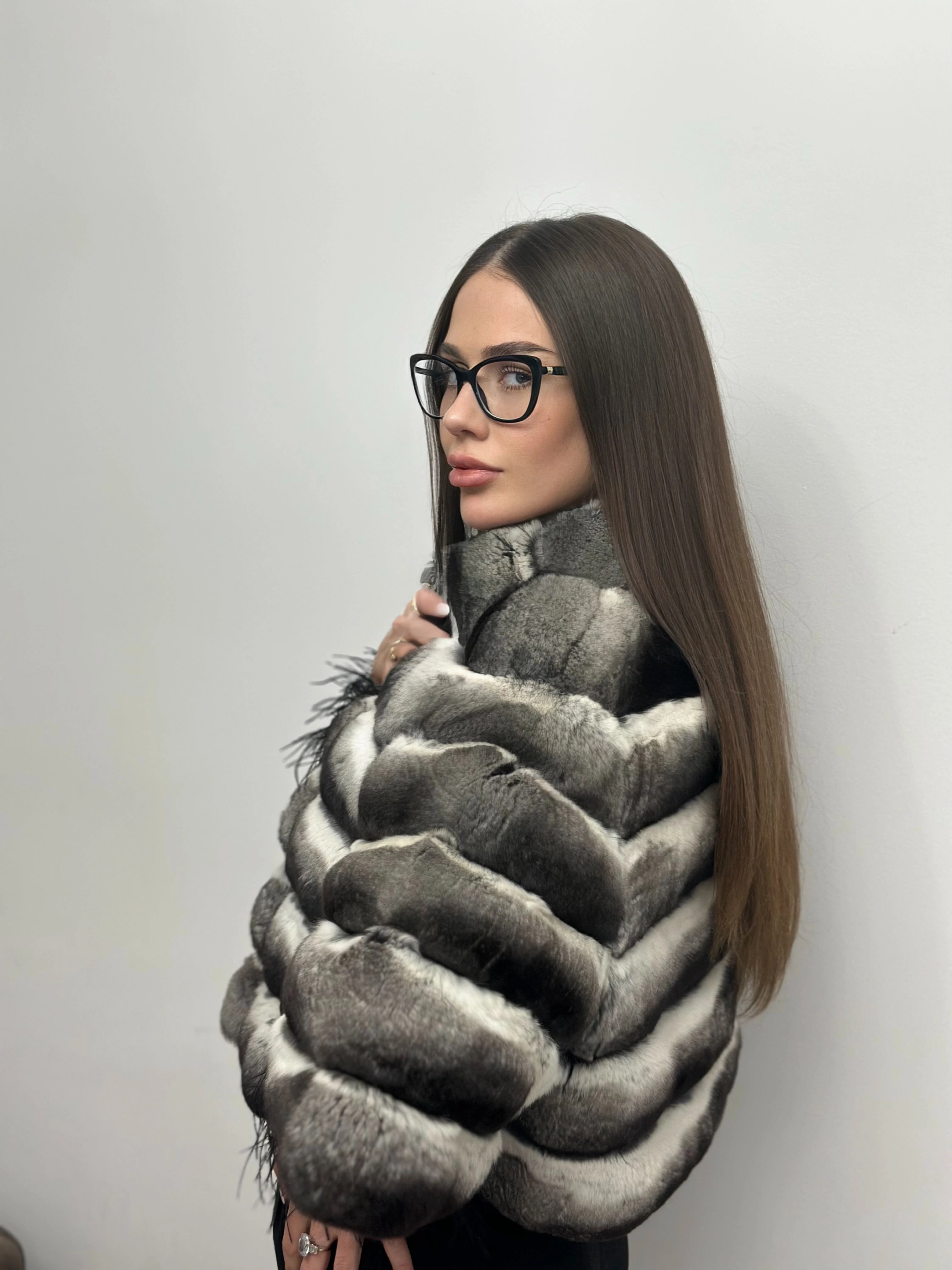 Haină din Blană Naturală Chinchilla Royal